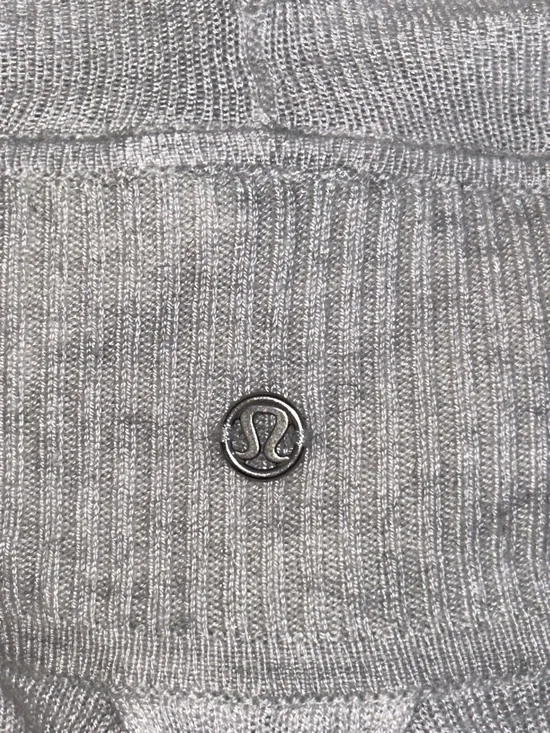 Lululemon Universal Wrap knit sweater cardigan Heathered White size 10 - Picture 8 of 8